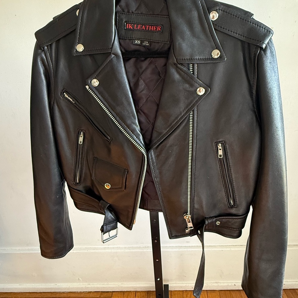 Women's Black Biker Jacket - Picture 1 of 5